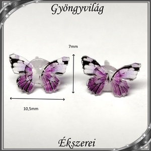 Ékszerek-fülbevalók: szilikon fülbevaló SFSZ-K07 pillangó 7x10mm-es - ékszer - fülbevaló - pötty fülbevaló - Meska.hu