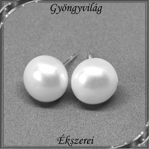 Fülbevalók: igazgyöngy , 925-ös sterling ezüst SFE-IGY02-11 - ékszer - fülbevaló - pötty fülbevaló - Meska.hu