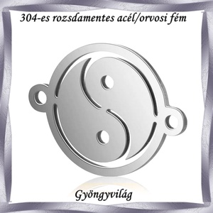 304 Nemes acél ékszerkellék: medál, caboshon, fityegő NAMCF-01e 1db/cs - kellékek & szerszámok - gyöngyfűzés kellékek - cabochon - Meska.hu
