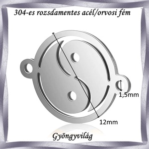 304 Nemes acél ékszerkellék: medál, caboshon, fityegő NAMCF-01e 1db/cs - kellékek & szerszámok - gyöngyfűzés kellékek - cabochon - Meska.hu