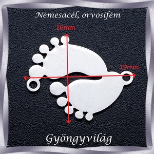 Nemes acél ékszerkellék: medál, caboshon, fityegő NAMCF-05e 1db/cs - kellékek & szerszámok - gyöngyfűzés kellékek - cabochon - Meska.hu