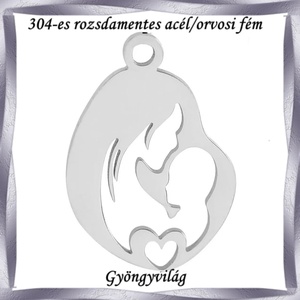 Nemes acél ékszerkellék: medál, caboshon, fityegő NAMCF-05e 1db/cs, Kellékek & szerszámok, Gyöngyfűzés kellékek, Cabochon, Ékszerkészítés, Ékszerkészítés, MESKA