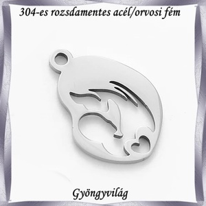 Nemes acél ékszerkellék: medál, caboshon, fityegő NAMCF-05e 1db/cs - kellékek & szerszámok - gyöngyfűzés kellékek - cabochon - Meska.hu