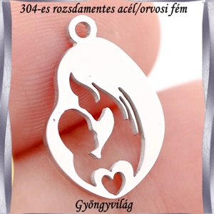 Nemes acél ékszerkellék: medál, caboshon, fityegő NAMCF-05e 1db/cs - kellékek & szerszámok - gyöngyfűzés kellékek - cabochon - Meska.hu