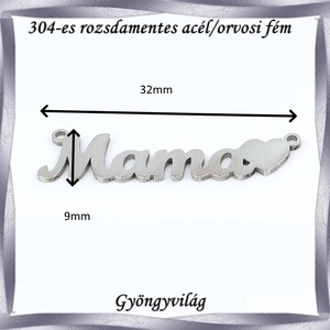Nemes acél ékszerkellék: medál, caboshon, fityegő NAMCF-07e 1db/cs - kellékek & szerszámok - gyöngyfűzés kellékek - cabochon - Meska.hu