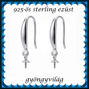 925-ös sterling ezüst ékszerkellék: fülbevaló kapocs, akasztós EFK A 103 - kellékek & szerszámok - ékszerkellék - fülbevaló kapocs - Meska.hu