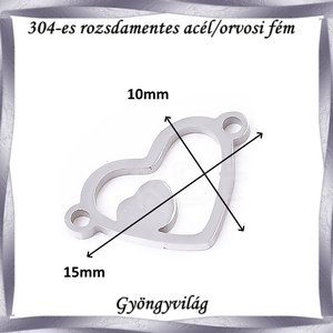 Nemes acél ékszerkellék: medál, caboshon, fityegő NAMCF-09e 1db/cs - kellékek & szerszámok - gyöngyfűzés kellékek - cabochon - Meska.hu