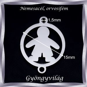Nemes acél ékszerkellék: medál, caboshon, fityegő NAMCF-04 1db/cs - kellékek & szerszámok - gyöngyfűzés kellékek - cabochon - Meska.hu