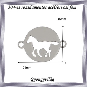Nemes acél ékszerkellék: medál, caboshon, fityegő NAMCF-13e 1db/cs - kellékek & szerszámok - gyöngyfűzés kellékek - cabochon - Meska.hu