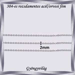 304 Nemes acél ékszerkellék: lánc méterben NALM 04-2 - kellékek & szerszámok - gyöngyfűzés kellékek - egyéb alkatrész - Meska.hu