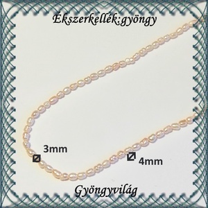 Ékszerkellék: igazgyöngy fűzér GYI-47 3x4mm fehér - kellékek & szerszámok - gyöngyfűzés kellékek - igazgyöngy - Meska.hu
