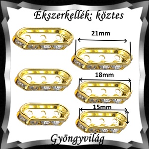 Ékszerkellék: köztes / díszítőelem / gyöngy BKÖ 3S 07a 5db - kellékek & szerszámok - gyöngyfűzés kellékek - fém köztesek - Meska.hu