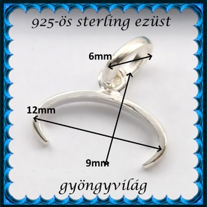 925-ös sterling ezüst ékszerkellék: medáltartó, medálkapocs EMK 02 - kellékek & szerszámok - ékszerkellék - medáltartó, medálkapocs - Meska.hu