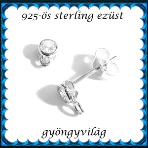 925-ös sterling ezüst ékszerkellék: fülbevaló kapocs, bedugós EFK B 19 - kellékek & szerszámok - ékszerkellék - fülbevaló kapocs - Meska.hu