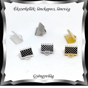 Ékszerkellék: lánckapocs BLK-V11-8 vég / szalag vég 10 db több szinben, Kellékek & szerszámok, Gyöngyfűzés kellékek, Egyéb alkatrész, Ékszerkészítés, Mindenmás, Ékszerkészítés, MESKA
