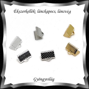 Ékszerkellék: lánckapocs BLK-V11-10 vég / szalag vég 10 db több szinben, Kellékek & szerszámok, Gyöngyfűzés kellékek, Egyéb alkatrész, Ékszerkészítés, Mindenmás, Ékszerkészítés, MESKA