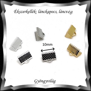 Ékszerkellék: lánckapocs BLK-V11-10 vég / szalag vég 10 db több szinben - kellékek & szerszámok - gyöngyfűzés kellékek - egyéb alkatrész - Meska.hu