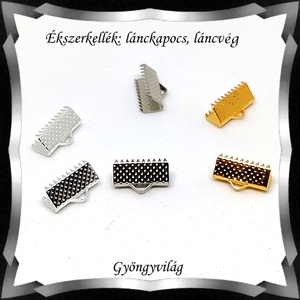 Ékszerkellék: lánckapocs BLK-V11-13 vég / szalag vég 10 db több szinben, Kellékek & szerszámok, Gyöngyfűzés kellékek, Egyéb alkatrész, Ékszerkészítés, Ékszerkészítés, MESKA