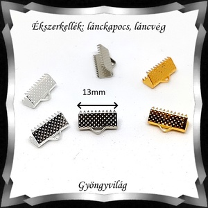 Ékszerkellék: lánckapocs BLK-V11-13 vég / szalag vég 10 db több szinben - kellékek & szerszámok - gyöngyfűzés kellékek - egyéb alkatrész - Meska.hu