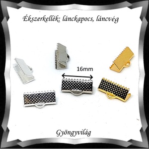 Ékszerkellék: lánckapocs BLK-V11-16 vég / szalag vég 10 db több szinben - kellékek & szerszámok - gyöngyfűzés kellékek - egyéb alkatrész - Meska.hu