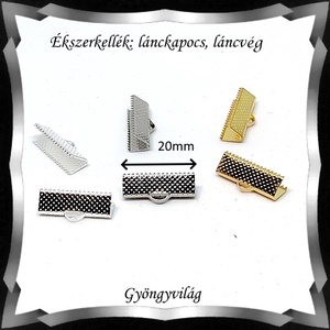 Ékszerkellék: lánckapocs BLK-V11-20 vég / szalag vég 10 db több szinben - kellékek & szerszámok - gyöngyfűzés kellékek - egyéb alkatrész - Meska.hu