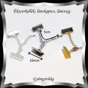 Ékszerkellék: lánckapocs BLK-KV01-16 vég / szalag vég+kapocs+lánchosszabbító 2 szett több szin - kellékek & szerszámok - ékszerkellék - lánchosszabbító - Meska.hu