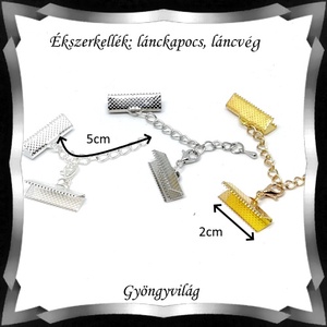 Ékszerkellék: lánckapocs BLK-KV01-20 vég / szalag vég+kapocs+lánchosszabbító 2 szett több szin - kellékek & szerszámok - ékszerkellék - lánchosszabbító - Meska.hu