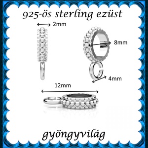 925-ös sterling ezüst ékszerkellék: medáltartó, medálkapocs EMT 48 - kellékek & szerszámok - ékszerkellék - medáltartó, medálkapocs - Meska.hu