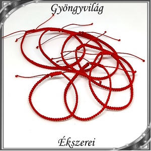 Ékszerek-karkötők: Kabbala, piros védelmező karkötő SK-M-FM 39-2-0,4-03 fémmentes, Ékszer, Karkötő, Gyöngyös karkötő, Ékszerkészítés, Gyöngyfűzés, gyöngyhímzés, MESKA