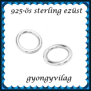 925-ös sterling ezüst ékszerkellék: karika nyitott ESZK NY 5x0,9 mm 2db/csomag, Kellékek & szerszámok, Gyöngyfűzés kellékek, Szerelőkarika, Ékszerkészítés, MESKA