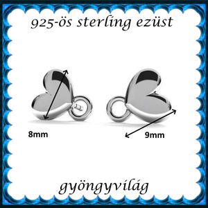 925-ös sterling ezüst ékszerkellék: fülbevalóalap bedugós EFK B 63e - kellékek & szerszámok - gyöngyfűzés kellékek - egyéb alkatrész - Meska.hu