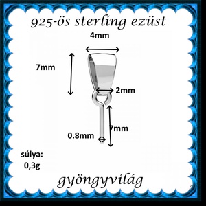  925-ös ezüst medálkapocs EMK 121 1db/csomag - kellékek & szerszámok - ékszerkellék - medáltartó, medálkapocs - Meska.hu