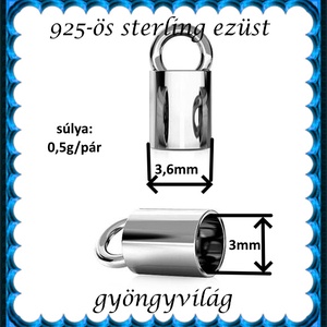 925-ös ezüst  lánckapocsvég  ELK V 14-3 - kellékek & szerszámok - gyöngyfűzés kellékek - egyéb alkatrész - Meska.hu
