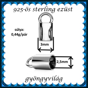 925-ös ezüst  lánckapocsvég  ELK V 14-2,5 - kellékek & szerszámok - gyöngyfűzés kellékek - egyéb alkatrész - Meska.hu