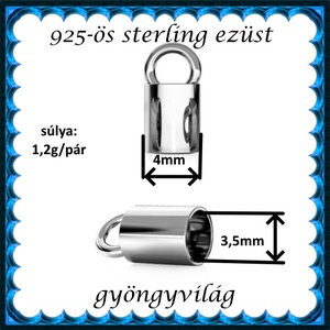 925-ös ezüst  lánckapocsvég  ELK V 14-3,5 - kellékek & szerszámok - gyöngyfűzés kellékek - egyéb alkatrész - Meska.hu