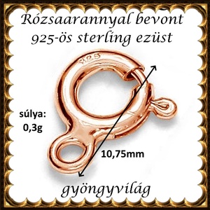 925-ös sterling ezüst ékszerkellék: lánckalocs  ELK 1S 12-2-10,75rg - kellékek & szerszámok - ékszerkellék - nyaklánc kapocs - Meska.hu