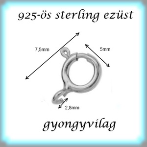 925-ös sterling ezüst ékszerkellék: lánckapocs ELK 1S 12-1-8,3e 2db/csomag - kellékek & szerszámok - gyöngyfűzés kellékek - egyéb alkatrész - Meska.hu