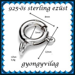925-ös sterling ezüst ékszerkellék: lánckapocs ELK 1S 12-1-12e  - kellékek & szerszámok - gyöngyfűzés kellékek - egyéb alkatrész - Meska.hu