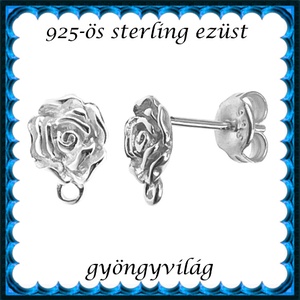 925-ös sterling ezüst ékszerkellék: fülbevalóalap bedugós EFK B 03-9, Kellékek & szerszámok, Gyöngyfűzés kellékek, Egyéb alkatrész, Ékszerkészítés, MESKA
