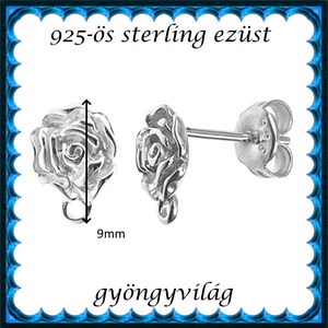 925-ös sterling ezüst ékszerkellék: fülbevalóalap bedugós EFK B 03-9 - kellékek & szerszámok - gyöngyfűzés kellékek - egyéb alkatrész - Meska.hu