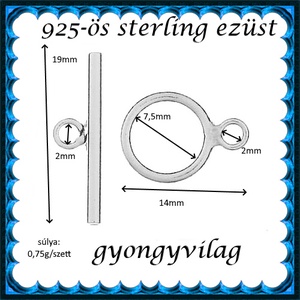 925-ös sterling ezüst ékszerkellék: lánckapocs ELK T 25 - kellékek & szerszámok - ékszerkellék - nyaklánc kapocs - Meska.hu