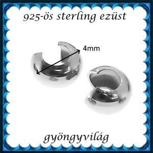 925-ös sterling ezüst ékszerkellék: csomótakaró ECST 01-4e - kellékek & szerszámok - gyöngyfűzés kellékek - egyéb alkatrész - Meska.hu