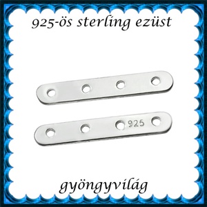 925-ös sterling ezüst ékszerkellék: távtartó ETT 02-4-2 1db/csomag, Kellékek & szerszámok, Gyöngyfűzés kellékek, Egyéb alkatrész, Ékszerkészítés, Ékszerkészítés, MESKA