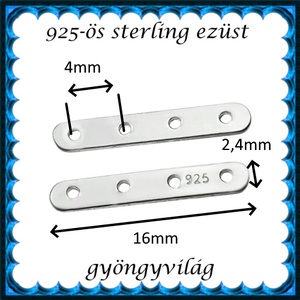 925-ös sterling ezüst ékszerkellék: távtartó ETT 02-4-2 1db/csomag - kellékek & szerszámok - gyöngyfűzés kellékek - egyéb alkatrész - Meska.hu