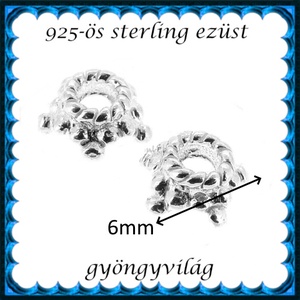 925-ös sterling ezüst ékszerkellék: gyöngykupak EGYK 01 2db - kellékek & szerszámok - gyöngyfűzés kellékek - egyéb alkatrész - Meska.hu