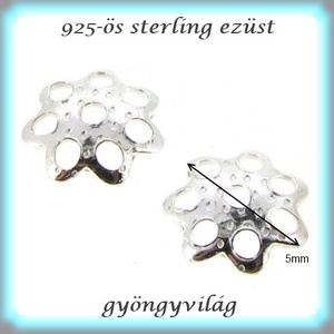 925-ös sterling ezüst ékszerkellék: gyöngykupak EGYK 19 2db/csomag - kellékek & szerszámok - gyöngyfűzés kellékek - gyöngykupak - Meska.hu