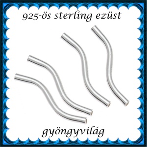925-ös sterling ezüst ékszerkellék: köztes / gyöngy / dísz  EKÖ 04-15  4db/csomag, Kellékek & szerszámok, Gyöngyfűzés kellékek, Fém köztesek, Ékszerkészítés, Ékszerkészítés, MESKA