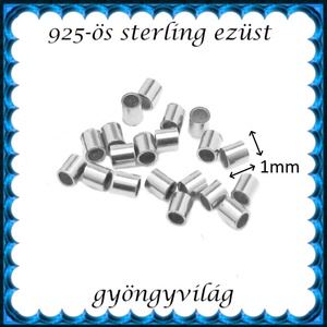 925-ös sterling ezüst ékszerkellék: köztes / gyöngy / dísz   EKÖ 19 1x1  20db/csomag - kellékek & szerszámok - gyöngyfűzés kellékek - egyéb alkatrész - Meska.hu