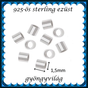 925-ös sterling ezüst ékszerkellék: köztes / gyöngy / dísz EKÖ 19 1,5x1,5   10db/csomag - kellékek & szerszámok - gyöngyfűzés kellékek - fém köztesek - Meska.hu