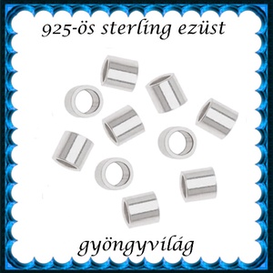 925-ös sterling ezüst ékszerkellék: köztes / gyöngy / dísz  EKÖ 19 2x2mm, Kellékek & szerszámok, Gyöngyfűzés kellékek, Egyéb alkatrész, Ékszerkészítés, Ékszerkészítés, MESKA